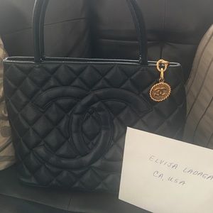 Chanel medallion Caviar tote bag